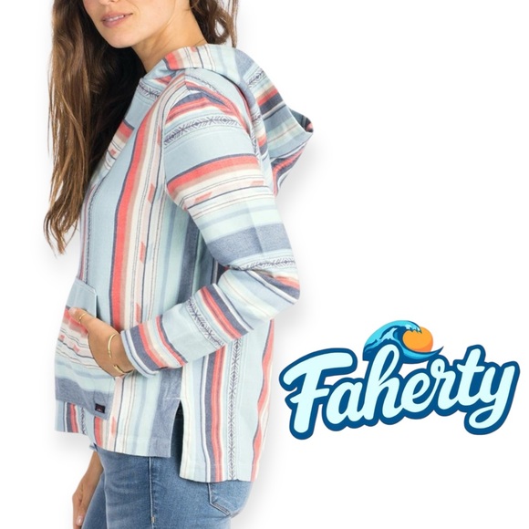 FAHERTY BRAND 
Baja Poncho Hoodie Sierra Paradise - Stripe XS - Picture 2 of 10